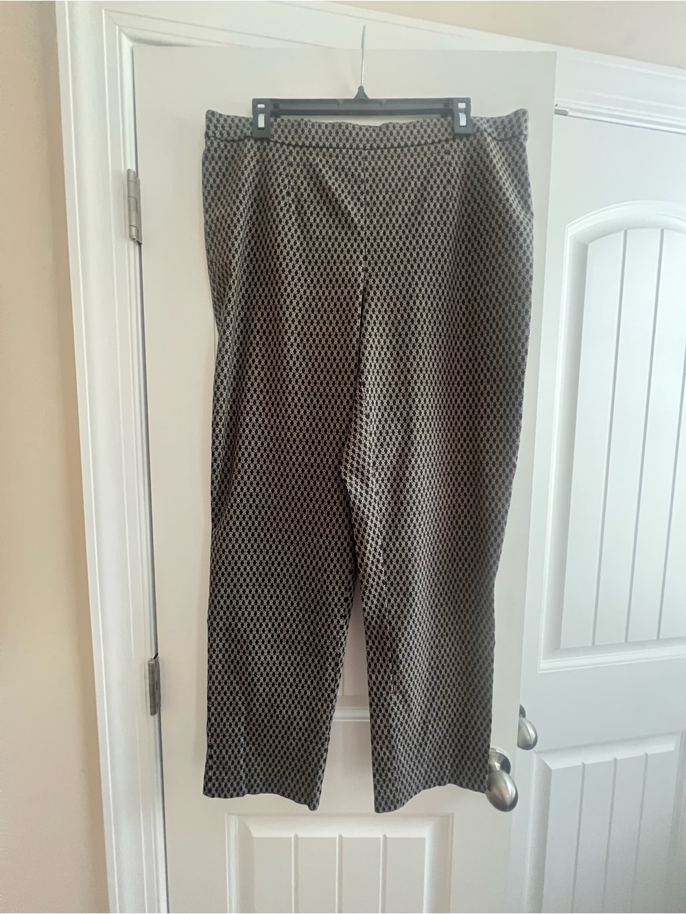 Dana Buchman Black & Tan Lattice Print Stretch Trousers XL